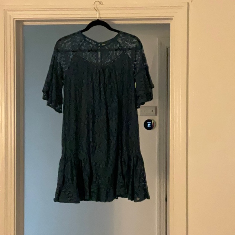 Elegant Lace Dress in Dark Blue